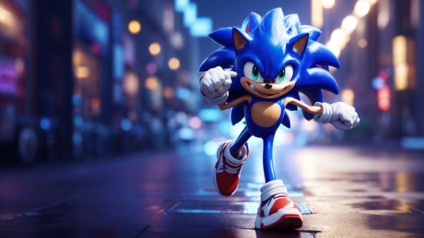 Full bodySonic running sonic speed 3d cartoon character