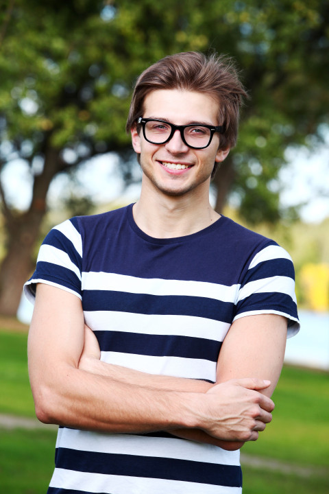 handsome man with glasses